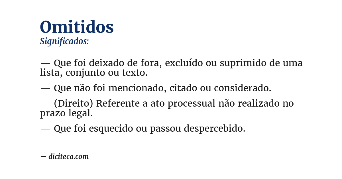 Significado de omitidos