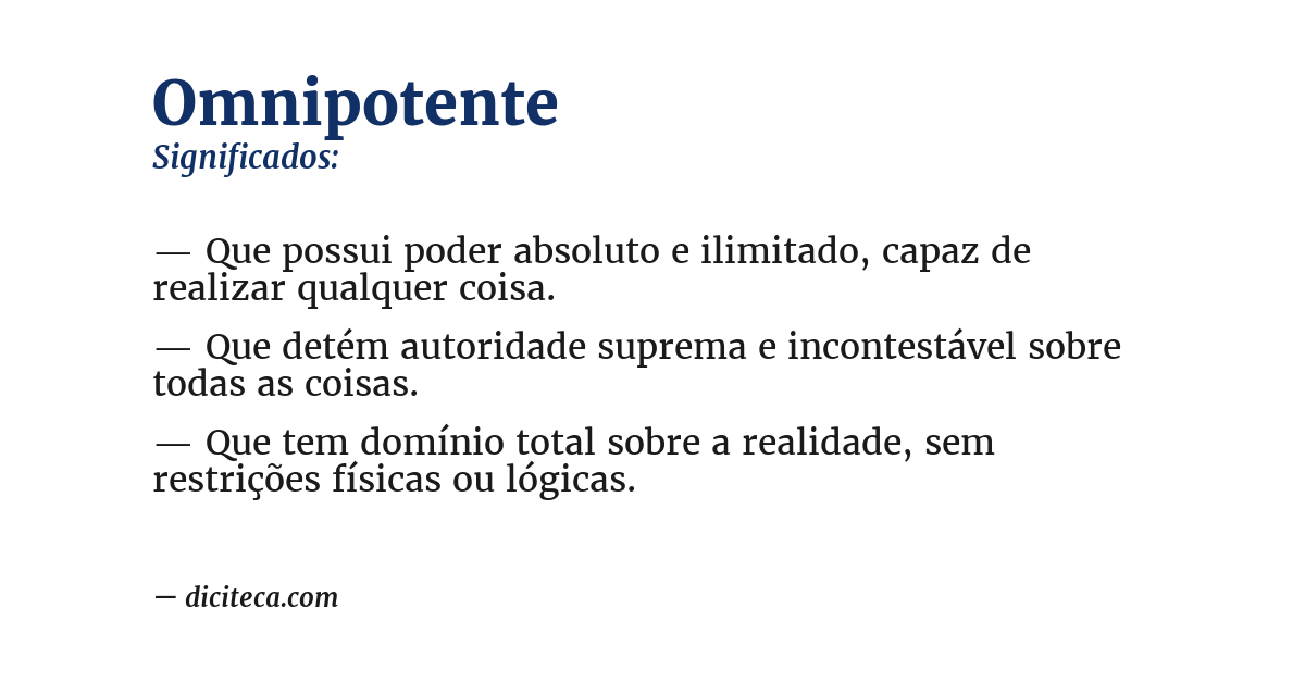 Significado de omnipotente