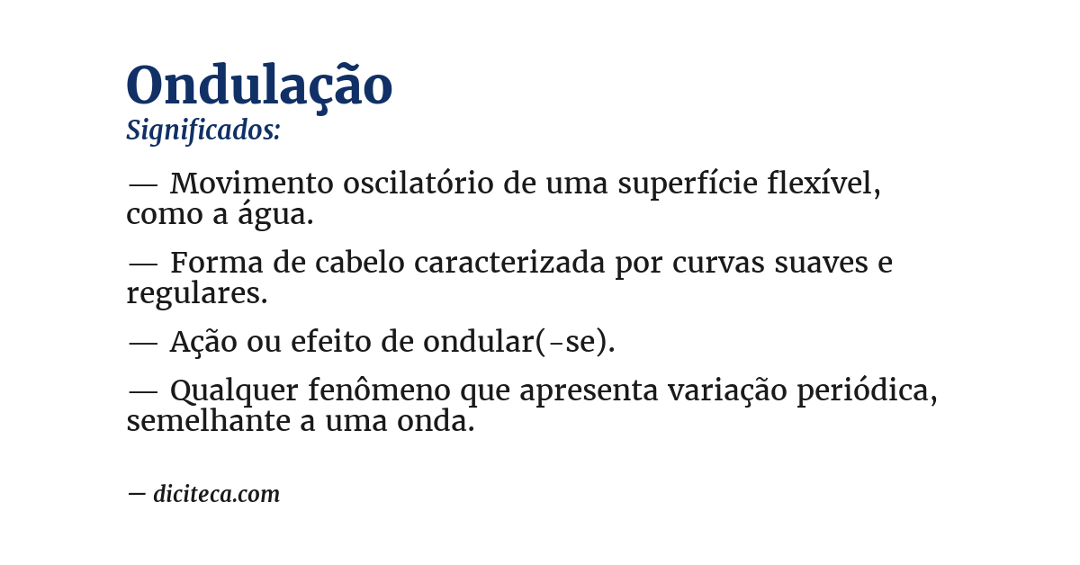 Significado de ondulação