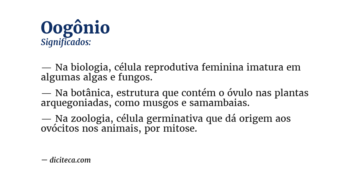 Significado de oogônio