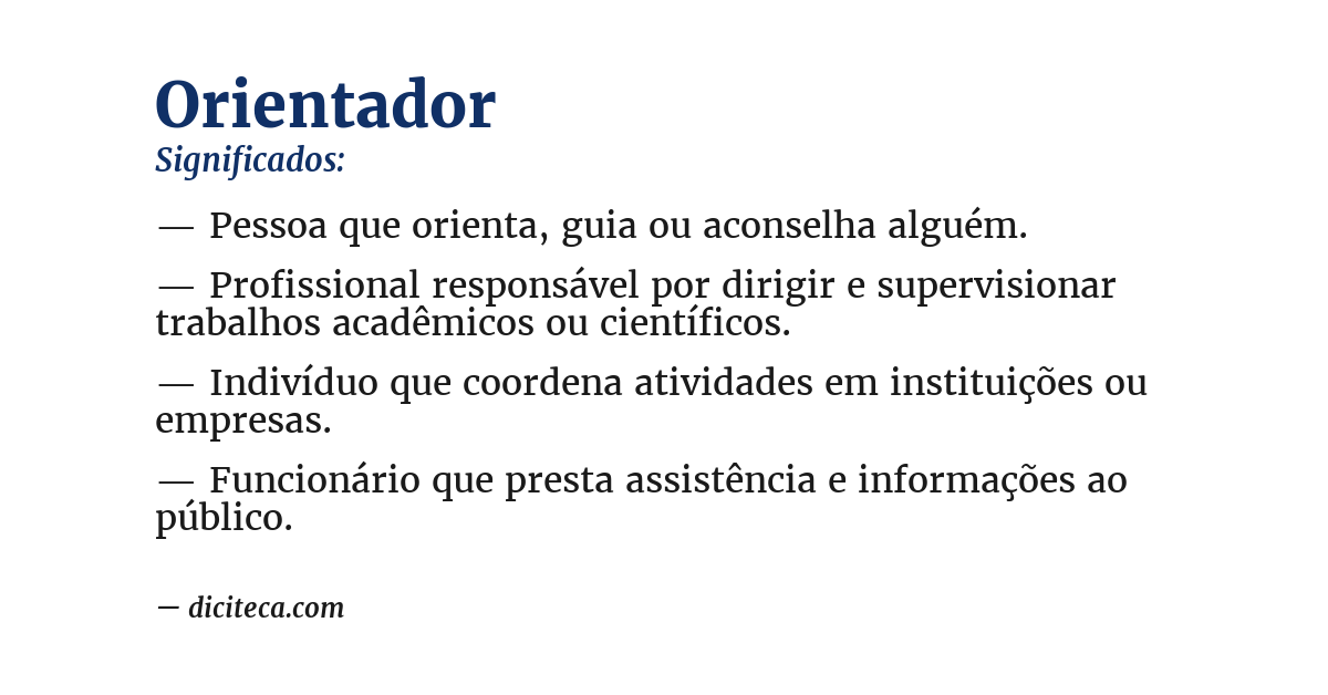Significado de orientador