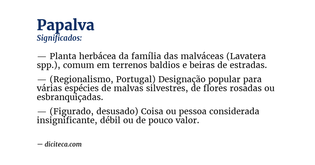 Significado de papalva