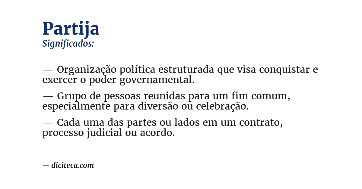 Significado de partija