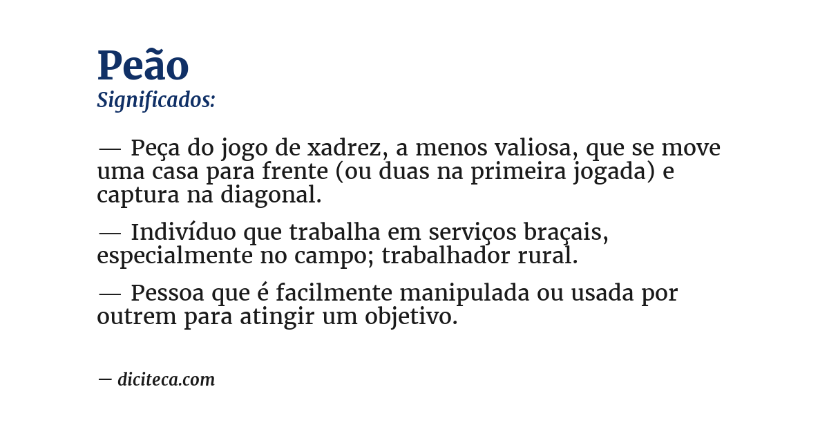 Significado de peão
