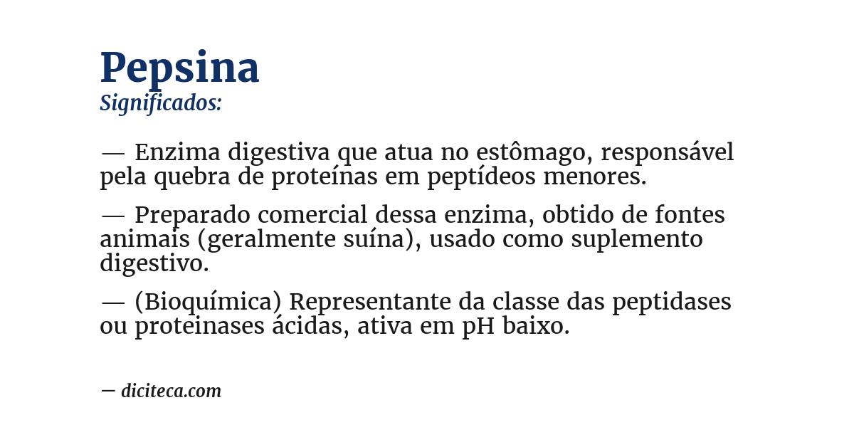 Significado de pepsina