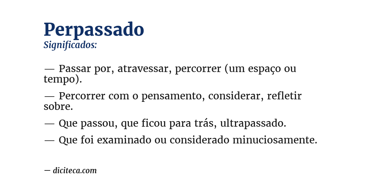 Significado de perpassado