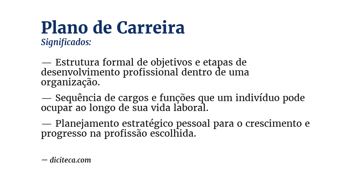 Significado de plano de carreira