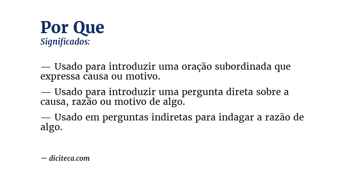 Significado de por que