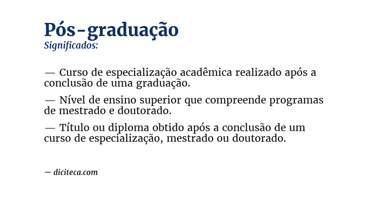 Significado de pós-graduação