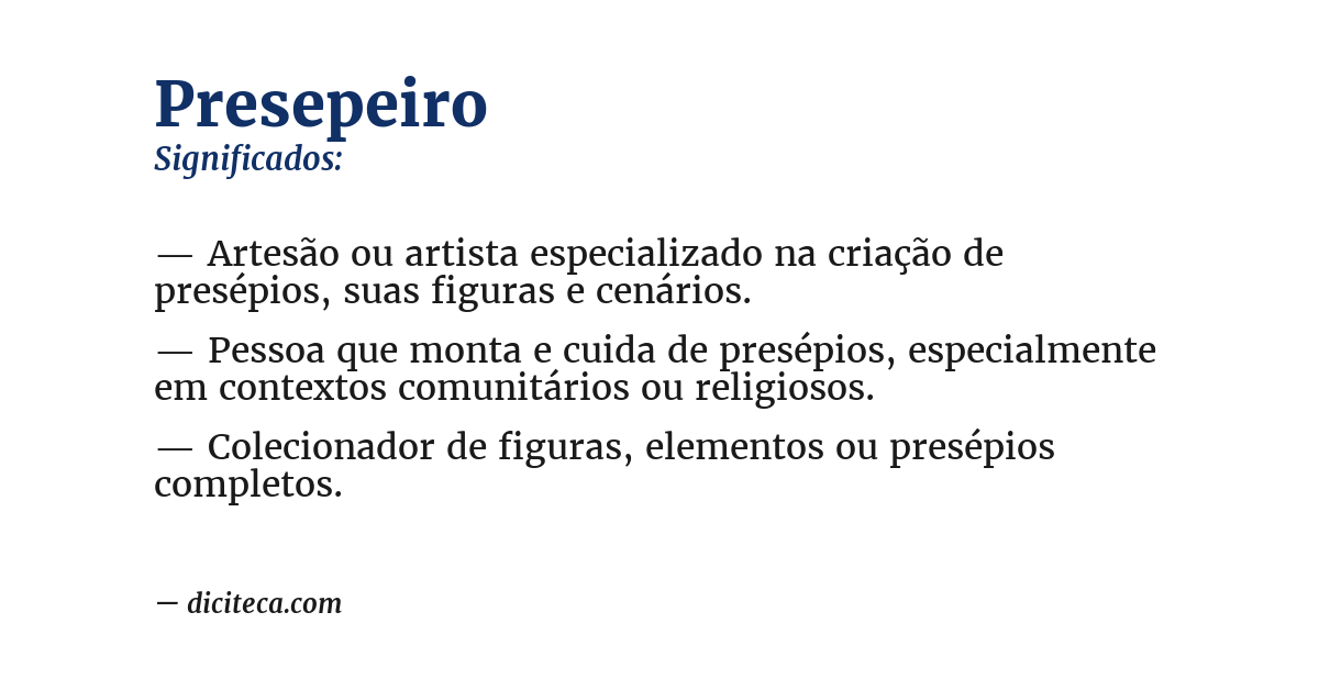 Significado de presepeiro