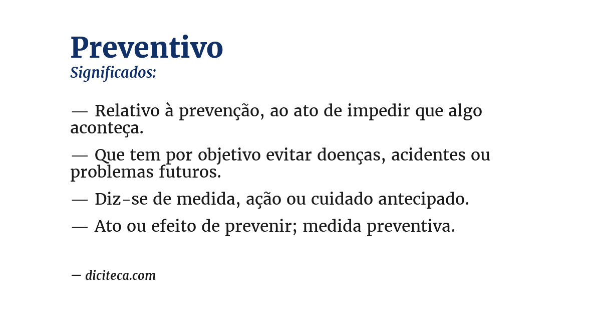 Significado de preventivo