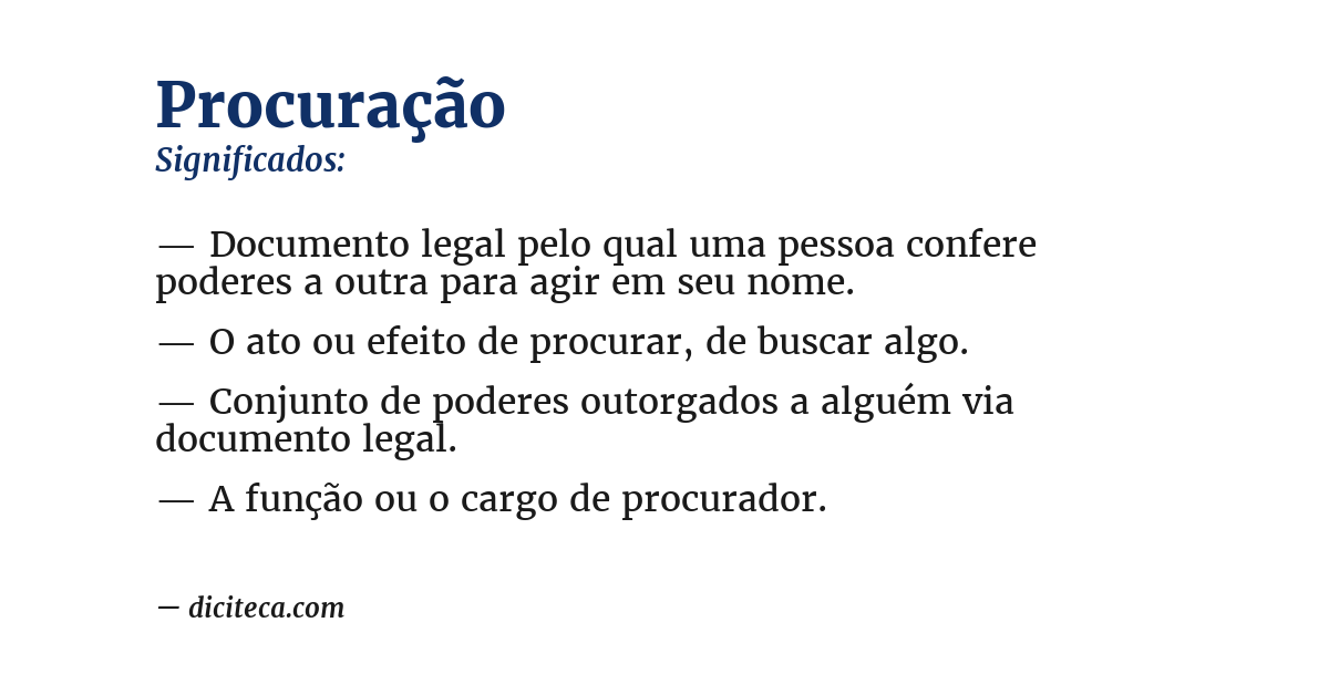 Significado de procuração