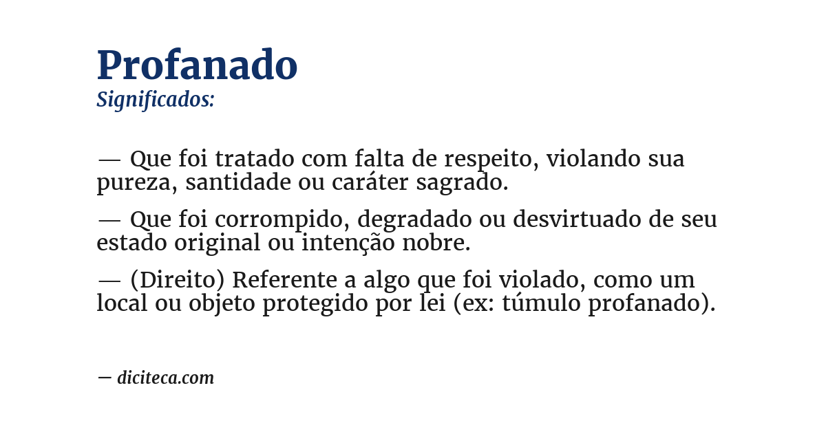 Significado de profanado