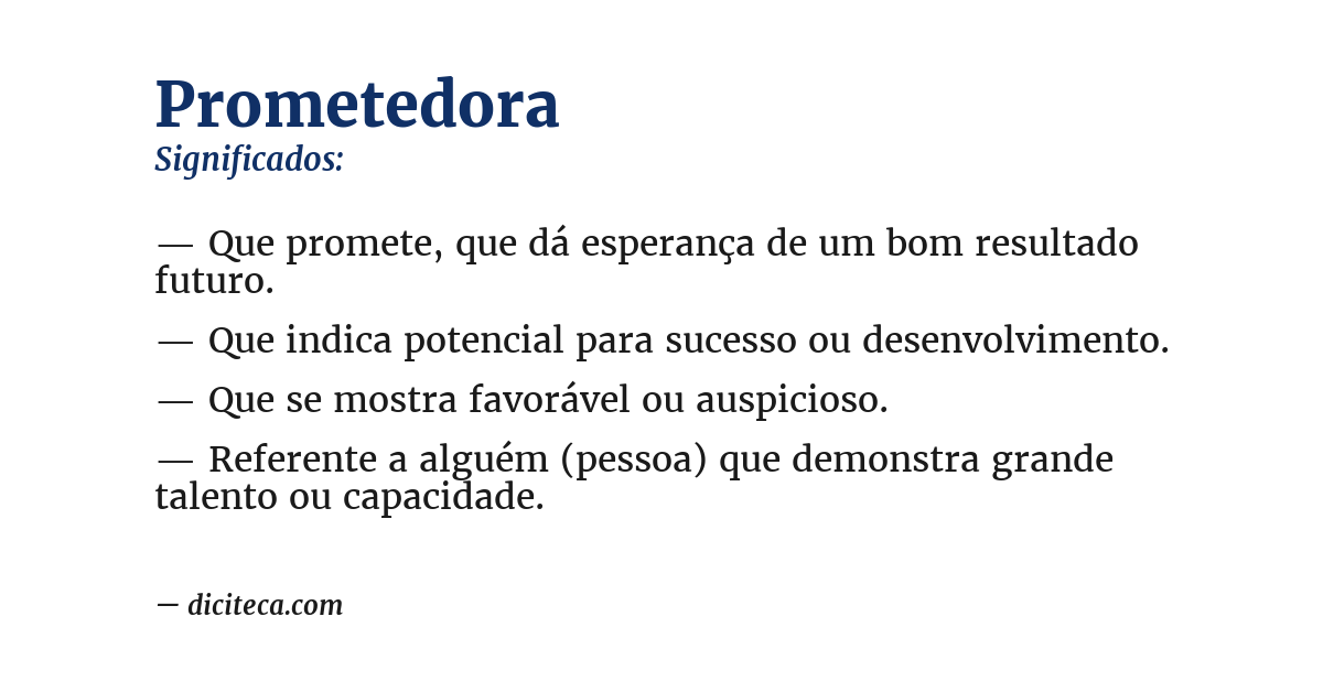 Significado de prometedora