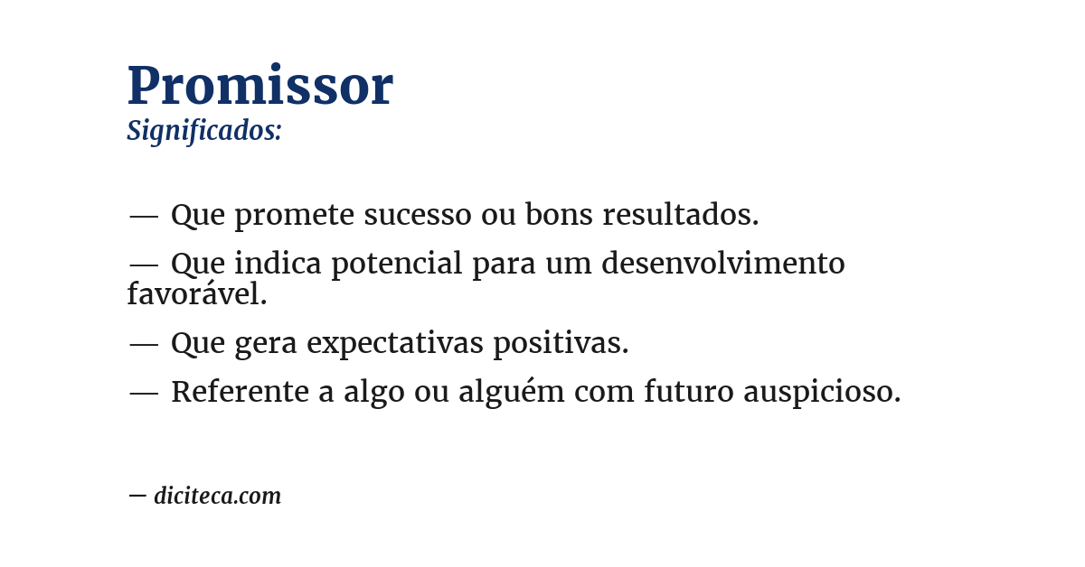 Significado de promissor