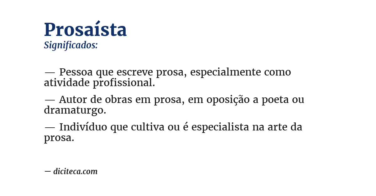 Significado de prosaísta
