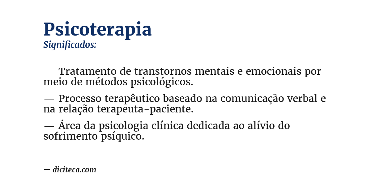 Significado de psicoterapia