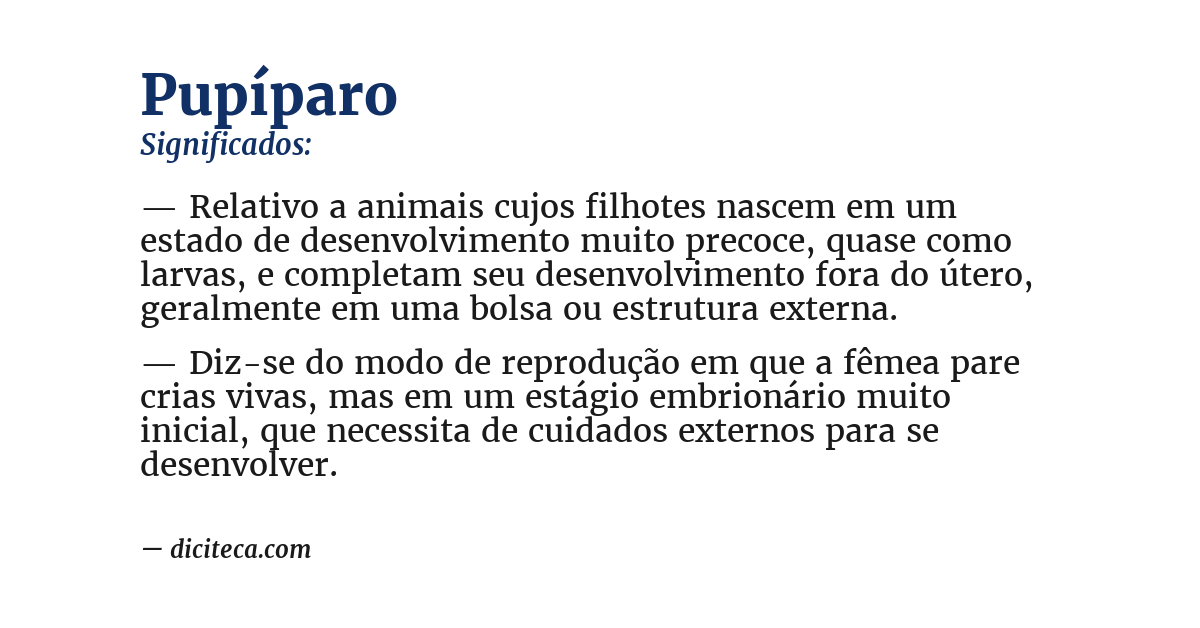 Significado de pupíparo