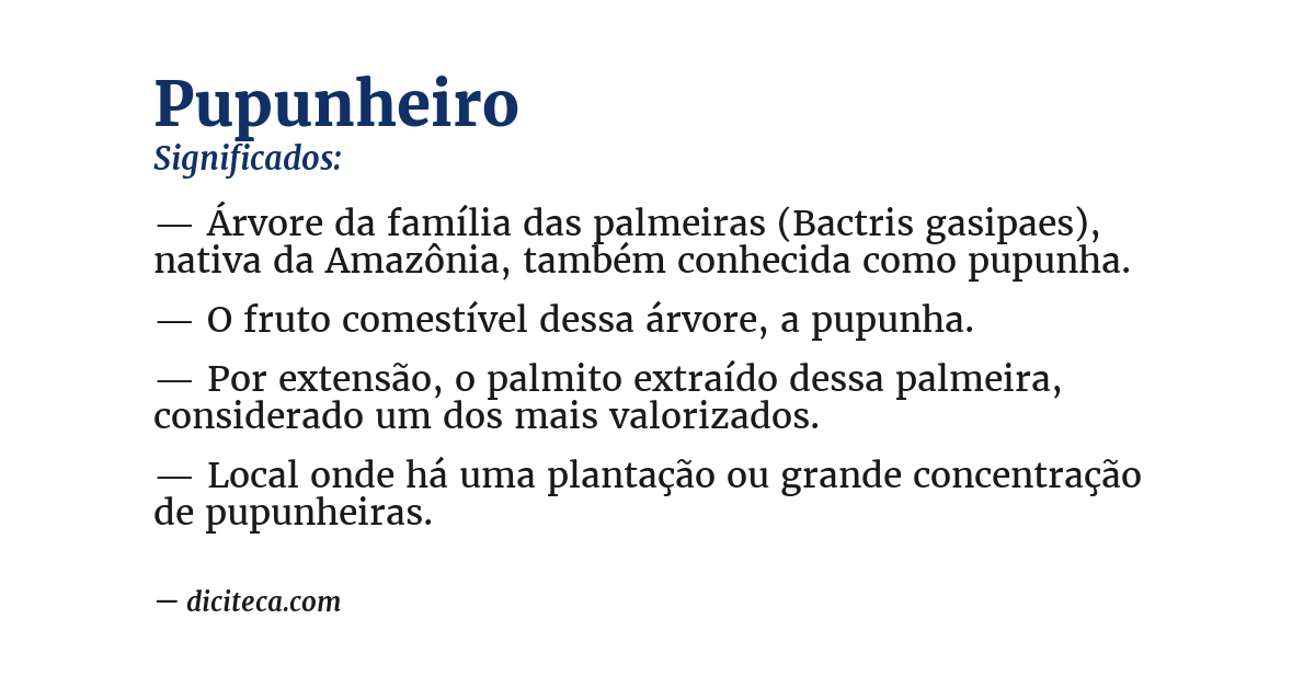 Significado de pupunheiro