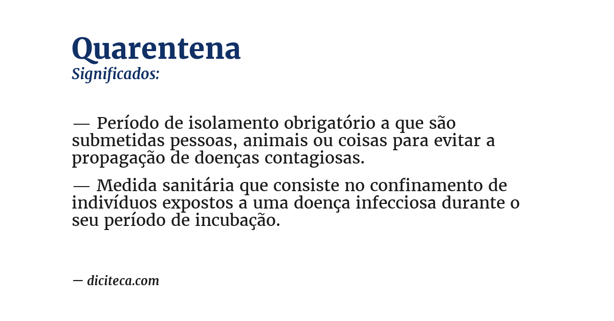 Significado de quarentena
