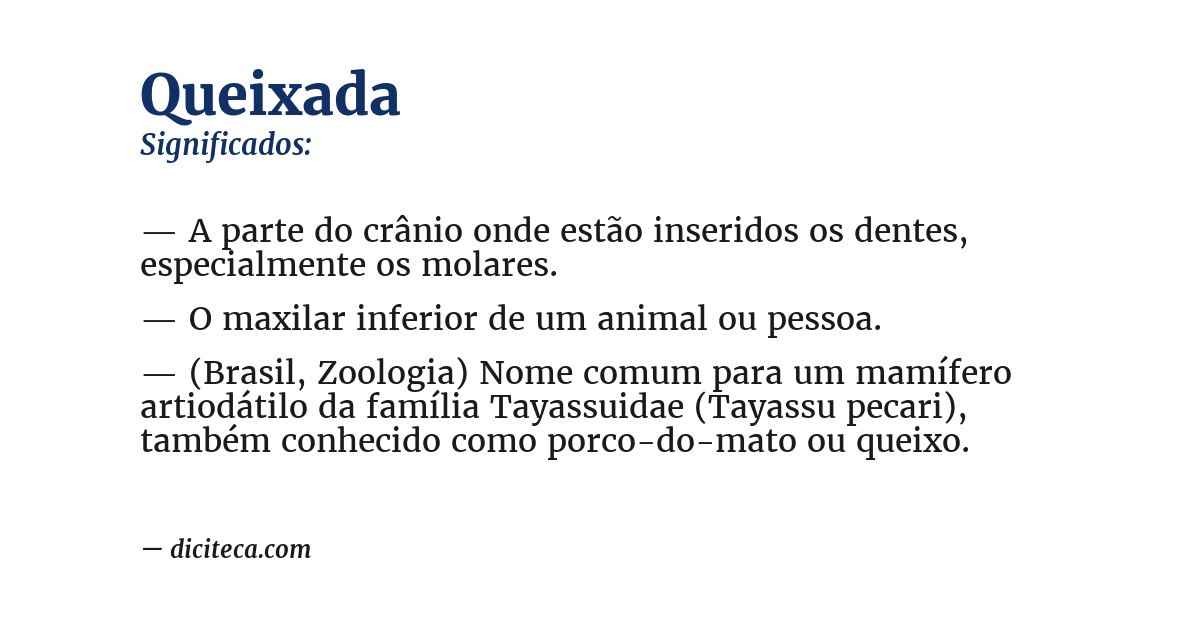 Significado de queixada