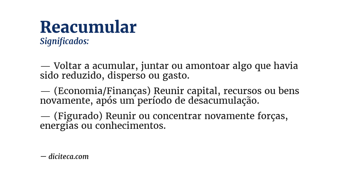 Significado de reacumular