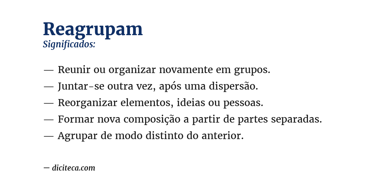 Significado de reagrupam
