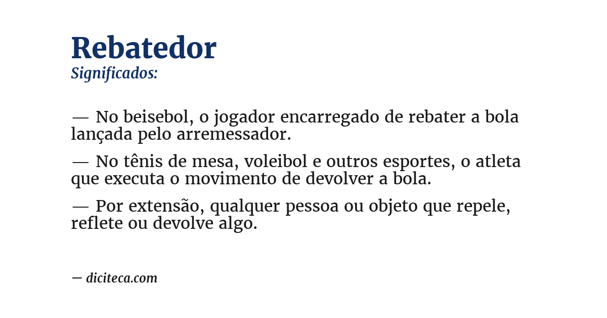 Significado de rebatedor