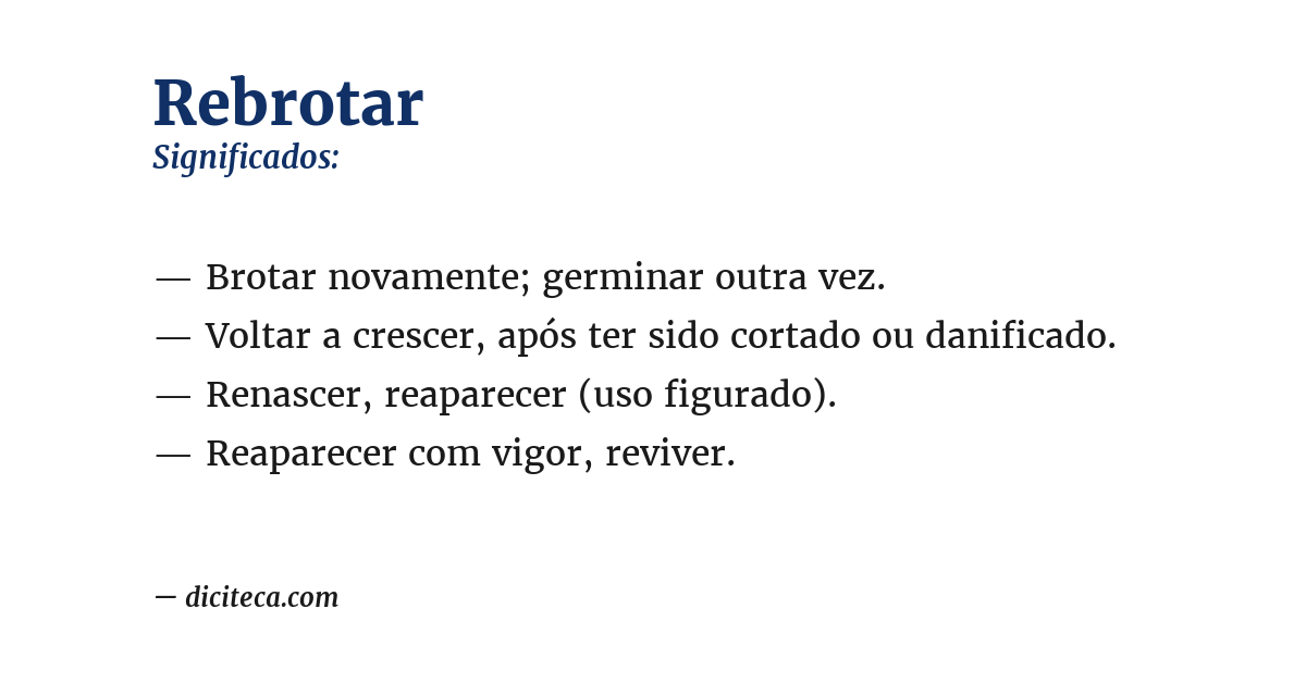 Significado de rebrotar