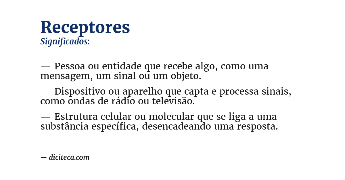 Significado de receptores