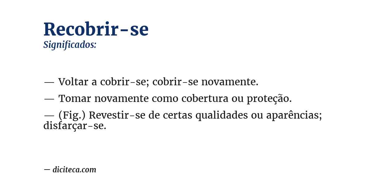 Significado de recobrir-se