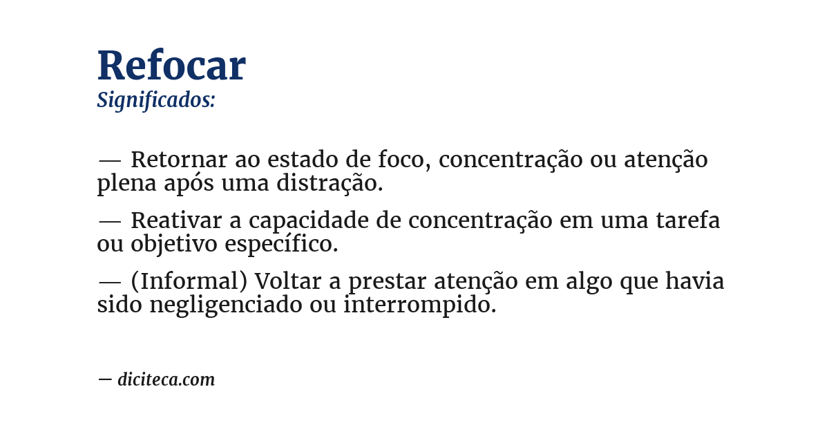 Significado de refocar