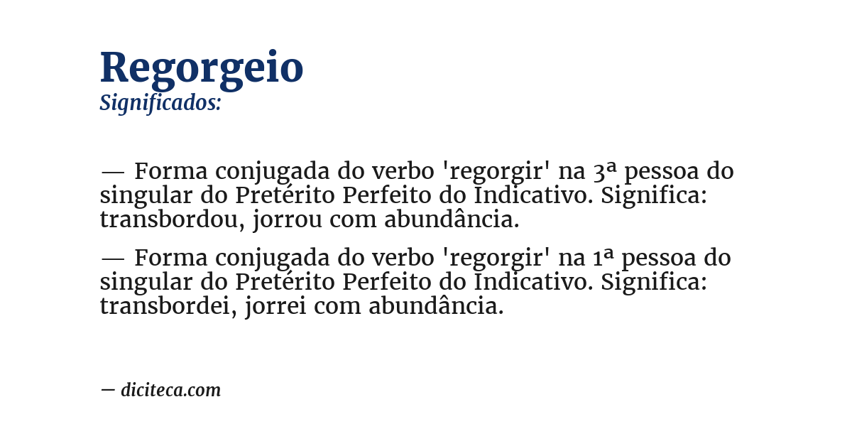 Significado de regorgeio