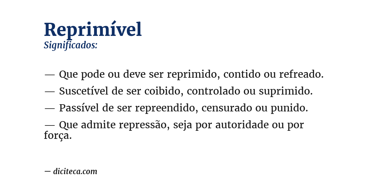 Significado de reprimível