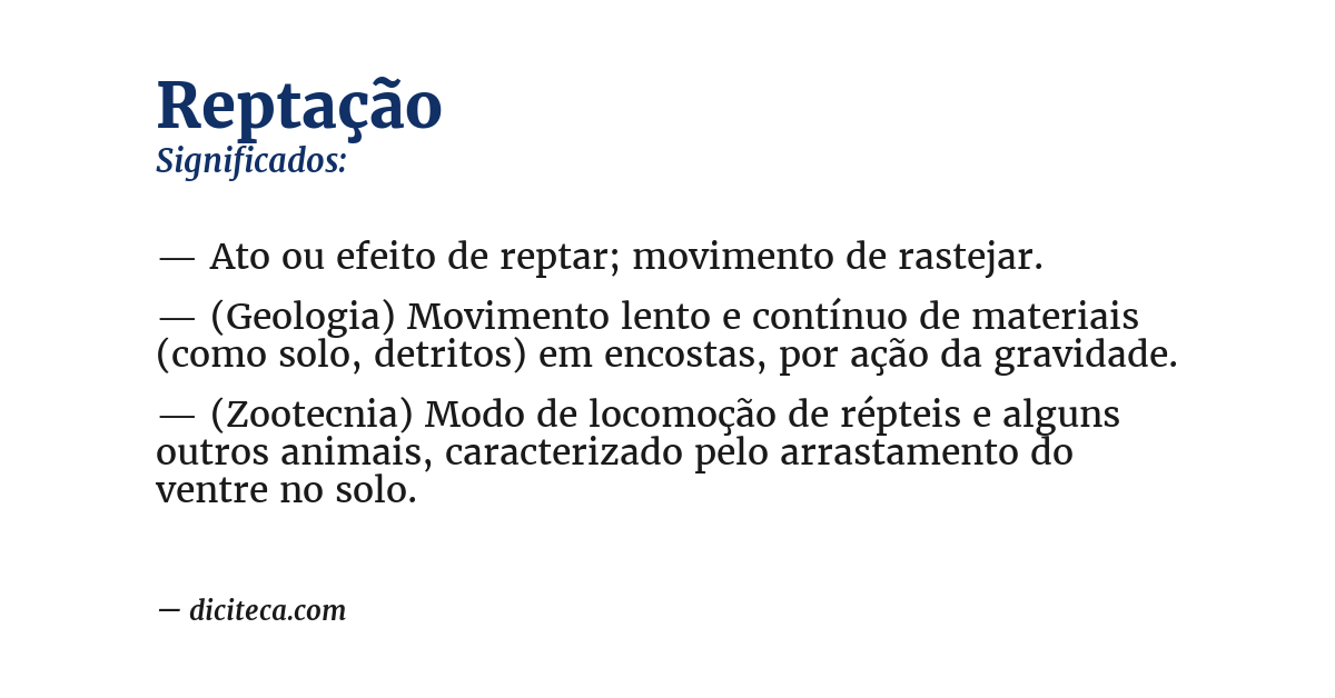 Significado de reptação