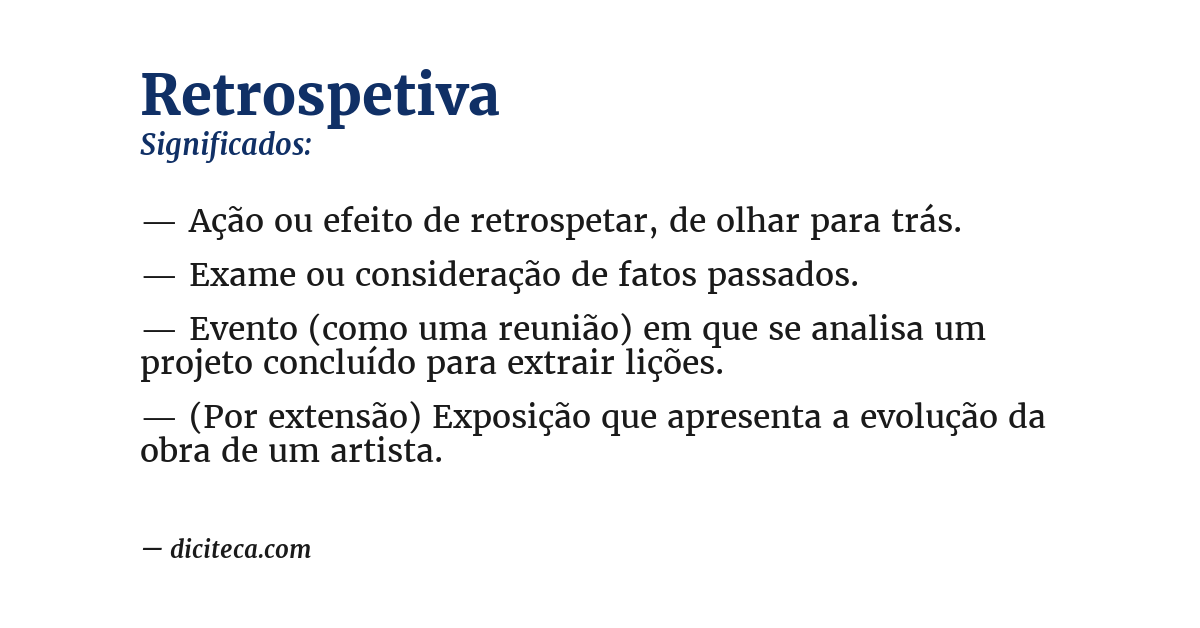Significado de retrospetiva