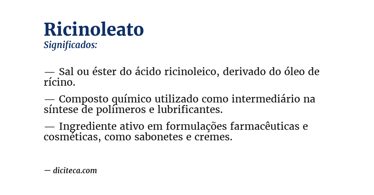 Significado de ricinoleato