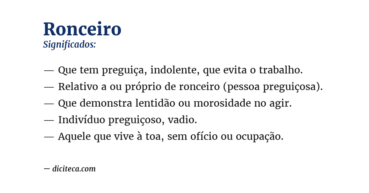 Significado de ronceiro