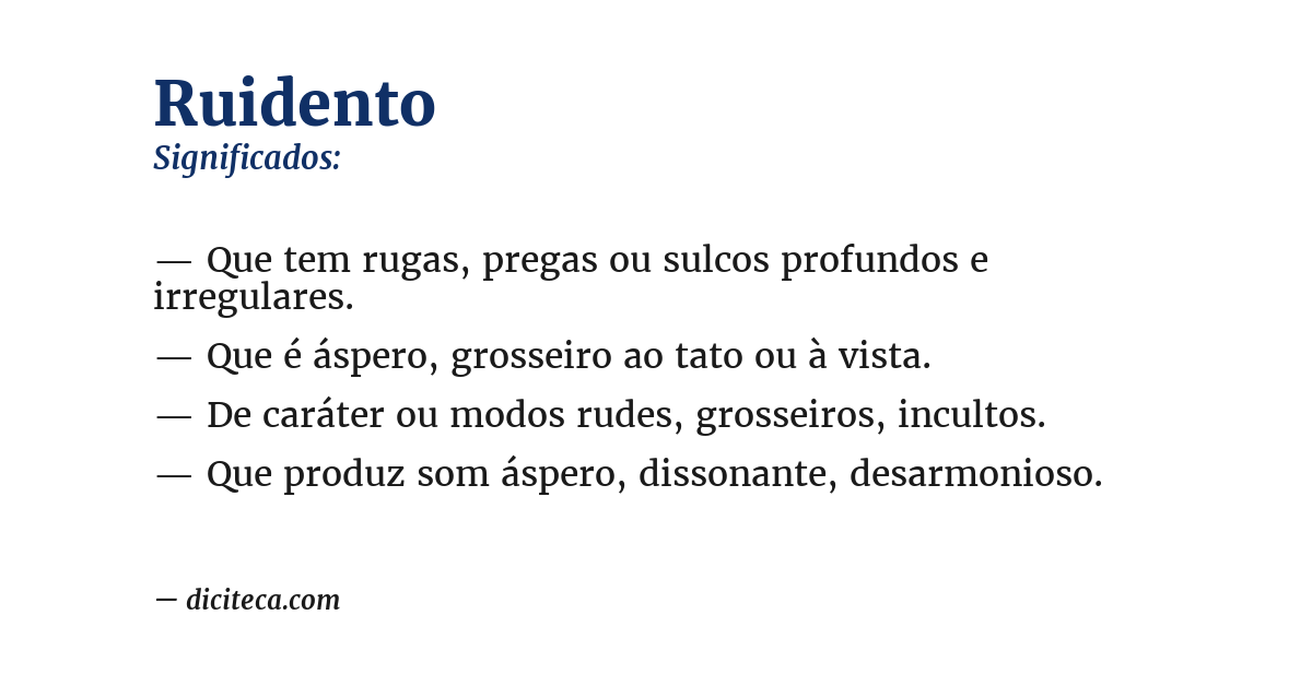 Significado de ruidento