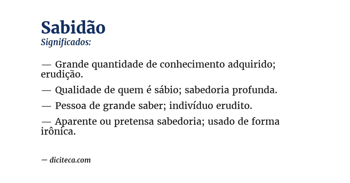 Significado de sabidão