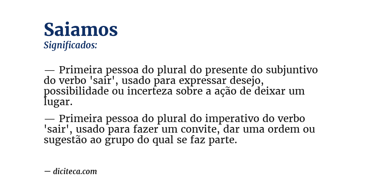 Significado de saiamos