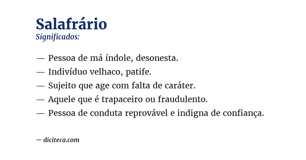 Significado de salafrário