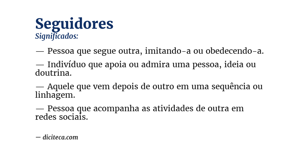 Significado de seguidores