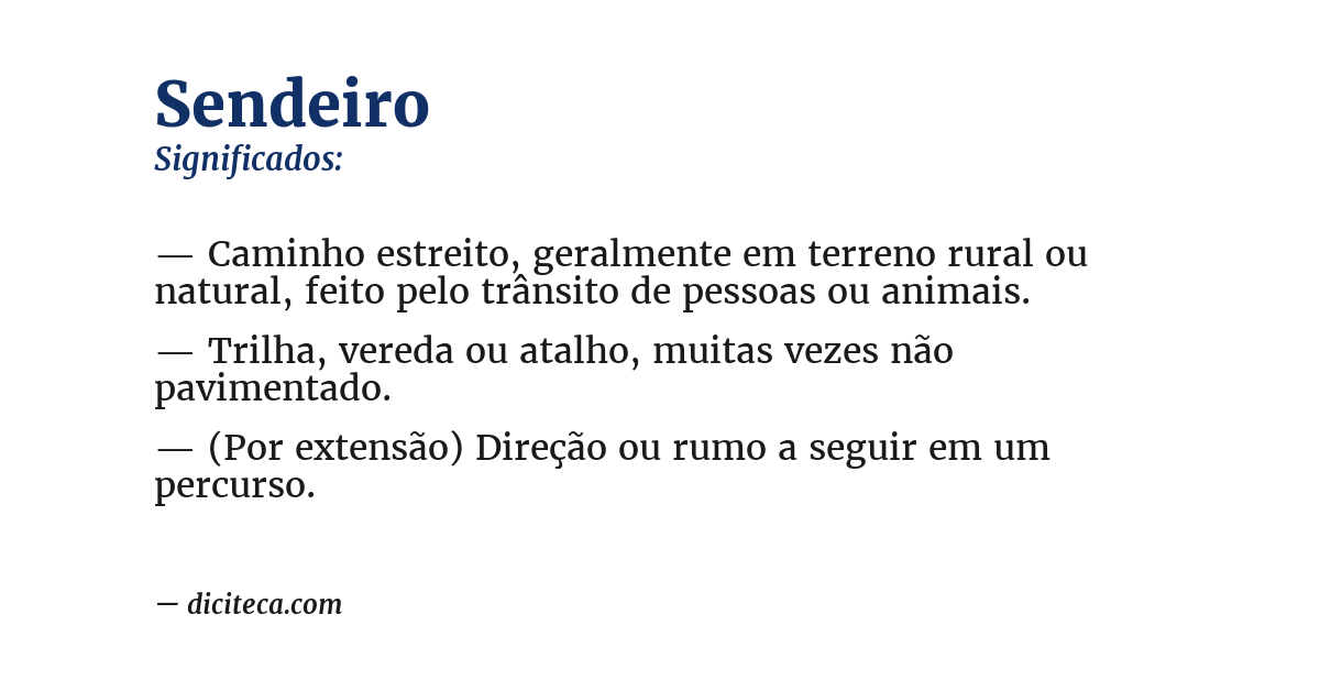 Significado de sendeiro