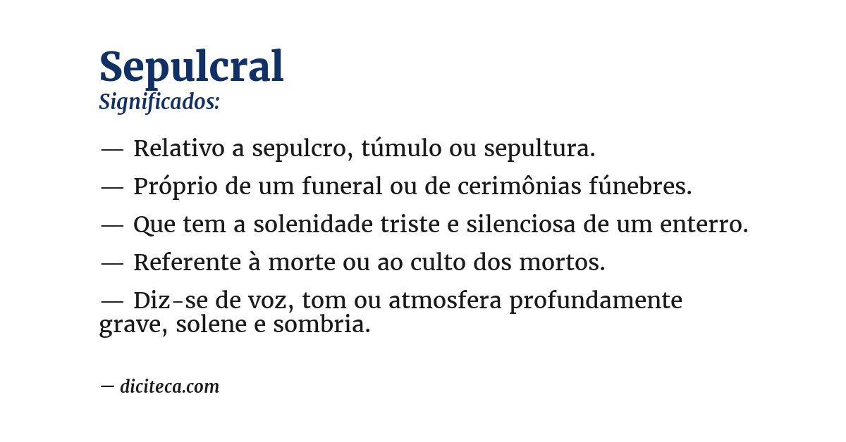 Significado de sepulcral