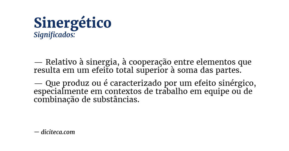 Significado de sinergético