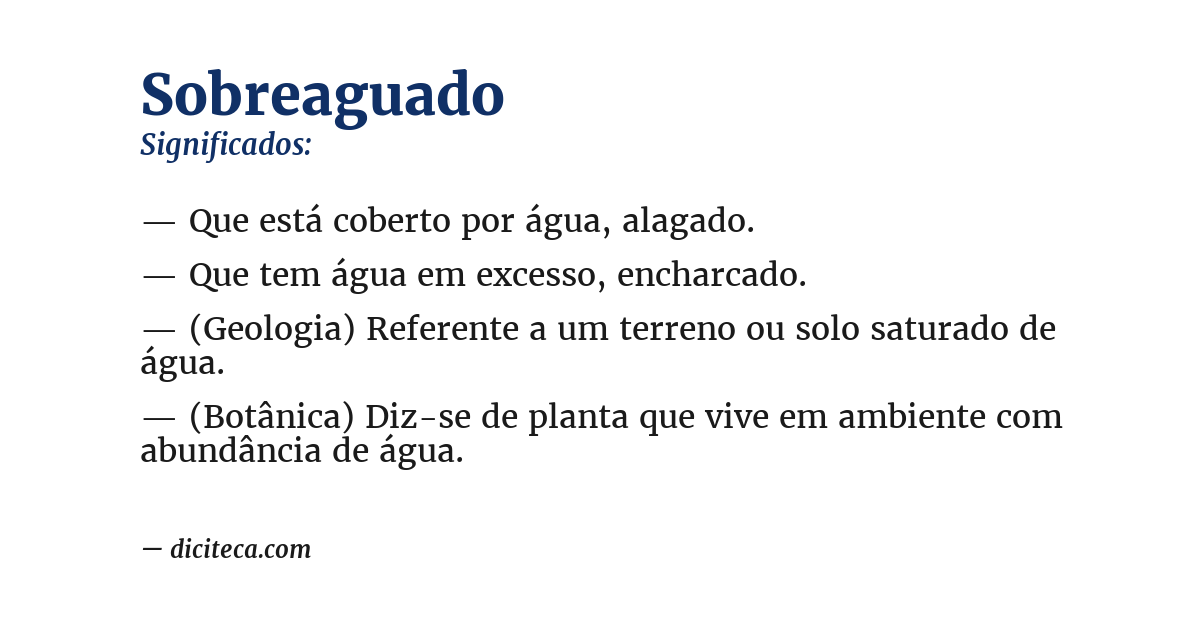 Significado de sobreaguado