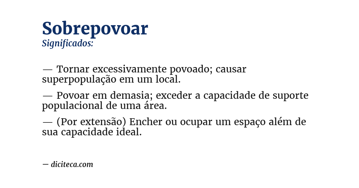 Significado de sobrepovoar