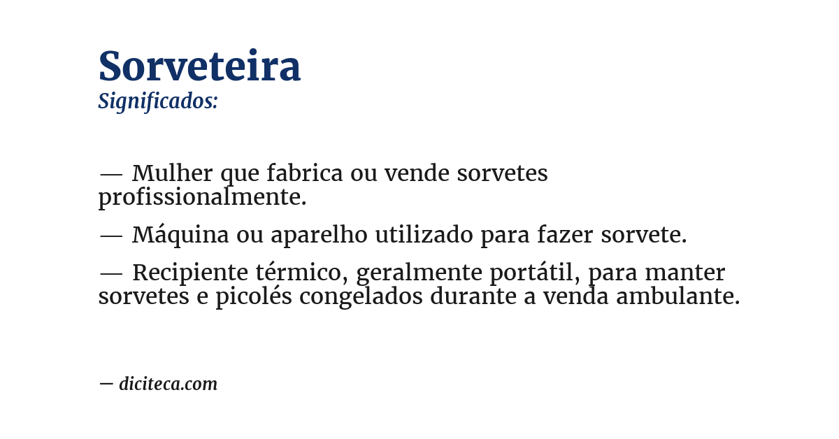 Significado de sorveteira