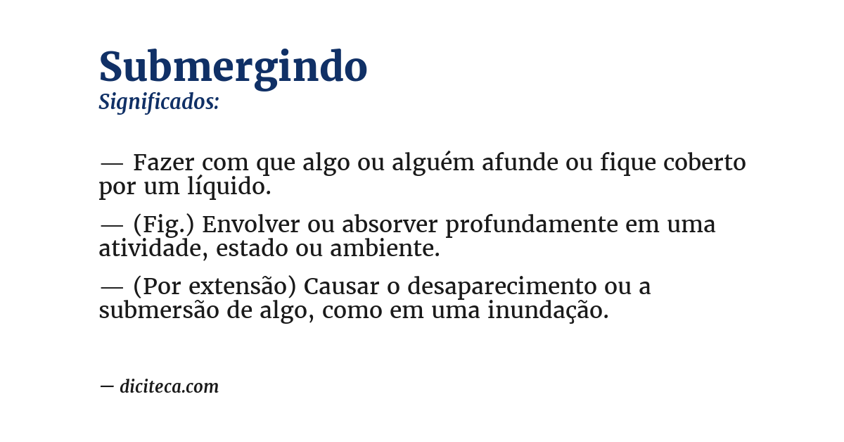 Significado de submergindo